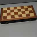 Chess Magnetic Wooden Chess Set 15" Unique Chess Board Game with Chess Pieces Storage Slots, Tournament Portable Folding Travel Chess Sets for Kids Adults Beginner and Pros, 2 Extra Queens