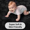 FinRèc 5x8 Feet Black Rugs for Living Room Bedroom, Fluffy Shaggy Area Rug, Non-Slip Soft Shag Rug for Nursery Kids Room Dorm Room Home Decor, Indoor Plush Floor Carpet