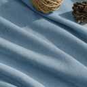 Dusty Blue Extra Wide Linen Curtains for Sliding Glass Door 100 Inch Wide Back Tab Curtain Living Room Semi Sheer Light Sky Blue Boho Coastal Patio Light Filtering Drape 1 Panel W100xL102