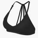 YEOREO Workout Sports Bras for Women Padded Strappy Open Back Gym Bra Light Impact Criss Cross Yoga Crop Top Black S