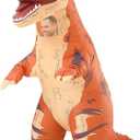 MXoSUM Blow up Dinosaur Costume Adult Inflatable Dinosaur Costume Suit Funny T- rex Costume Outfit Halloween Party Dino Suit (New Brown)