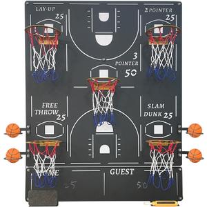 Wall Mounted Basketball Game with 5 Hoops 28.6 x 22.4 in