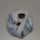 Furina Cosplay Wig for Women White Mixed Blue Wig Focalors Fontaine Blue Highlights Wigs Hair + Elf Ear + Wig Cap for Halloween Comic Con Costume Party