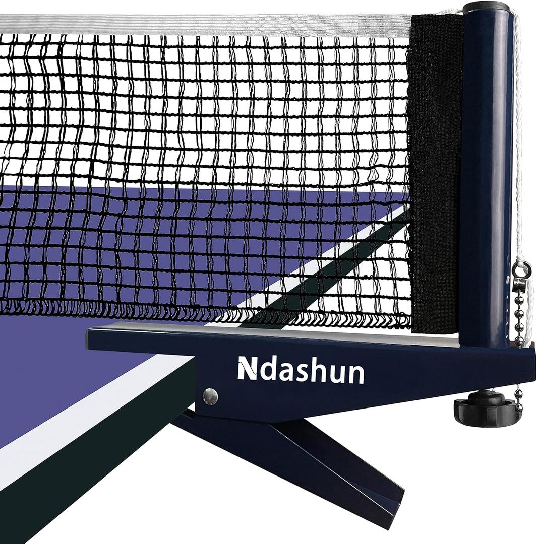 Ping Pong Net with Clamp, Professional Table Tennis Net and Post Set, Adjustable Training Practice Mesh, Portable Grip Holder Clip Equipment, Accessories for Indoor Outdoor (Navy)