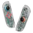 eXtremeRate DIY Replacement Shell (D-Pad Ver) Buttons for Joycon 2, Custom Full Set Housing + Decorative Strips + Middle Bracket + Buttons for Nintendo Switch 2 Controller - Deluxe Version - Clear