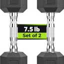 HANDBODE Hex Dumbbell Set, 2.5-65 lb Rubber Encased Exercise & Fitness Dumbbells, Weights Dumbbells Set of 2, Hand Weight for Strength Training