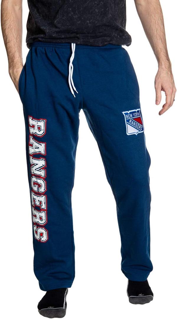 NHL Men's Premium Fleece Official Team Sweatpants (Medium, New York Rangers)