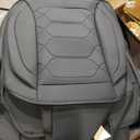 OASIS AUTO Car Seat Covers Full Set, Sporty Leather with Honeycomb Pattern, Waterproof Universal Fit for SUV, Sedan, Pick-up Truck, Automotive Interior Accessories (OS-004 Black)