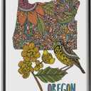 Stupell Industries Oregon State Flower Bird Framed Wall Art, Design by Valentina Harper (16L" x 1.5W")