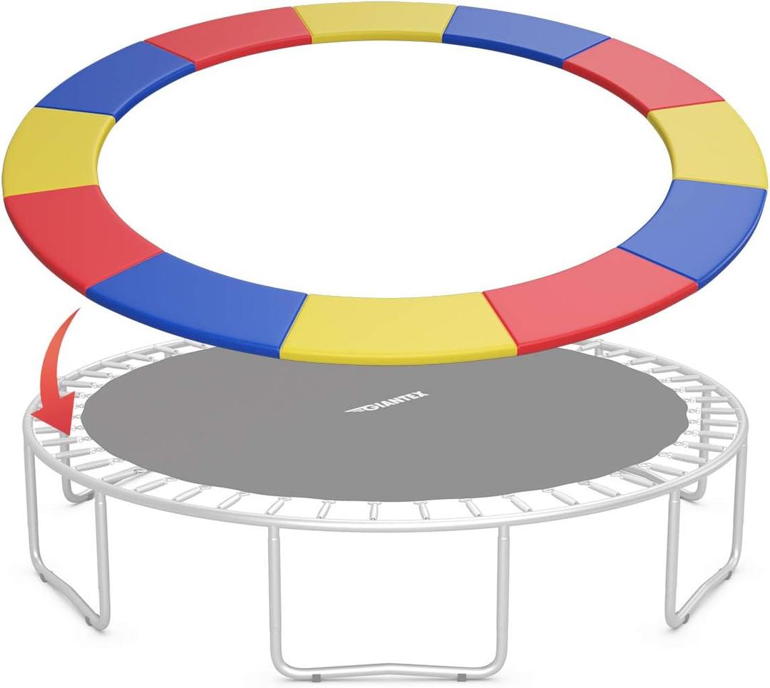 Giantex Trampoline Pad, 15ft Trampoline Replacement Safety Pad, No Holes for Pole, Waterproof Trampoline Accessories Spring Cover (Multicolor)