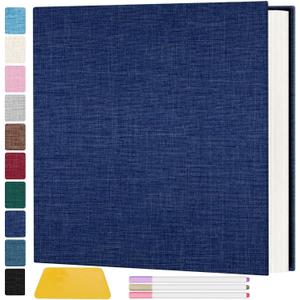 Zesthouse Photo Album Self Adhesive Pages, 60 Pages Magnetic Scrapbook Albums with Sticky Page, Photos Album Holds 8x10 & 5X7 & 4x6 & 6x8 & 3x5, Large Picture Book Ideal Gift for Family Wedding Baby (Deep Blue)