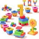 100pcs Magnetic Blocks, Gifts for 3 4 5 6 Year Old, Magnet Building Blocks for Toddlers, Preschool STEM Educational Sensory Montessori Square Toy for 4-8 Boys & Girls