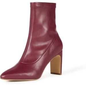 The Drop Women's Jane High Heel Pull-on Sock Boot (6, Dark Cherry)
