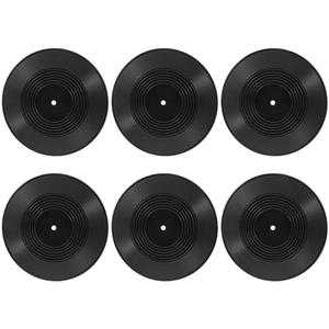 12 Inch Blank Vinyl Records Decor, 6PCS Fake Records Vintage Decorations Faux Vinyl Record Wall Display Retro Vinyl Records for Music Party Studio Home Room Wall Decor DIY Project