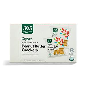 365 by Whole Foods Market, Organic Mini Peanut Butter Sandwich Crackers 8 Count, 1 Ounce (EXP 03/04/27)
