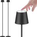2Pack Cordless Floor Lamp for Outdoor/Indoor, Built-in 6800 mAh Battery LED Battery Operated lamp Rechargeable, with Touch Control Floor lampAdjustable Height Floor Lamp for Patio(Black)