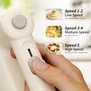 Hand Mixer, 5-Speed Mixer Electric Handheld with Turbo Ultra Power, 4 Stainless Steel Accessories Whipping Egg Cream, Small Hand Mixer for Baking Cake, Gifts for Women Mother (White)