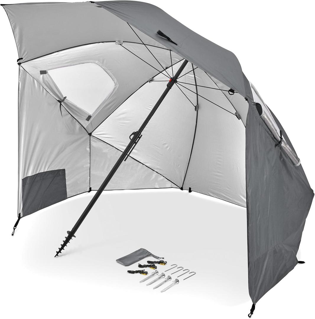 Sport-Brella Premiere XL UPF 50+ Umbrella Shelter for Sun and Rain Protection (Bright Gray)