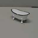 Foreside Home & Garden Black Rim White Enamel Bathtub Soap Dish