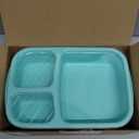 buluker 4 Pack Bento Lunch Box Set 3 Compartment Food Storage Containers Wheat Straw Meal Prep Lunch Box Plastic Food Storage Containers, Microwave and Dishwasher Safe (Light Colour)
