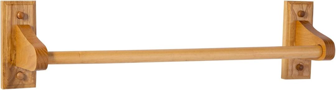 Design House Dalton Towel Bar, 18 in, Wall Mount, Easy Installation, Wood, Honey Oak, 18 in L x 5 in W x 3.62 in H, 561183