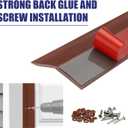 Garage Door Seal Top and Sides, Garage Door Weather Stripping, Universal Weatherproofing Seal Strips Soft and Hard Composite Design with Adhesive Backing and Screws, Brown, 34.4FT