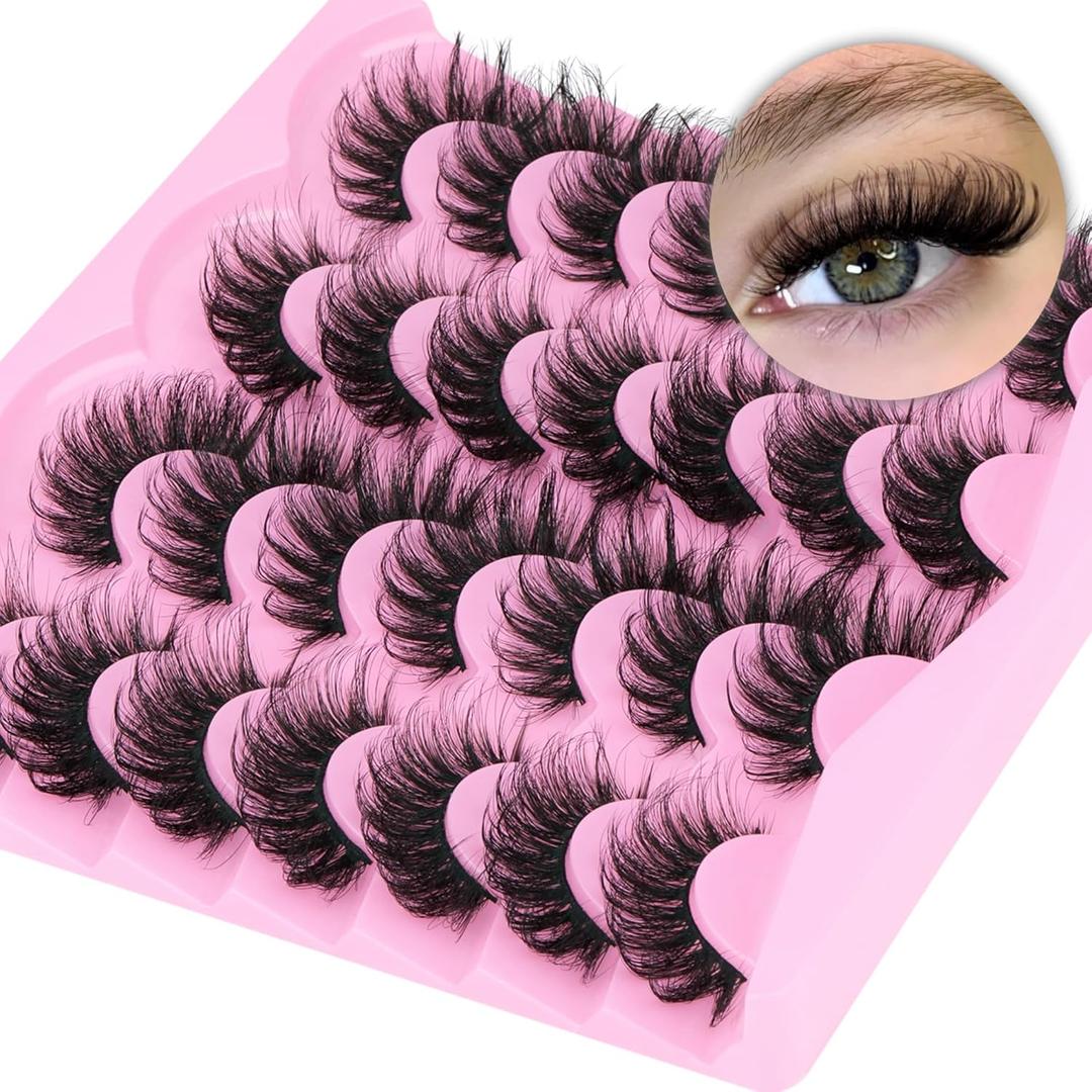 Fox Eye Lashes Natural False Eyelashes Mink Lashes Cat Eye Lashes 18mm Wispy Faux Mink Eyelashes Pack Strip Fake Eyelashes by TNFVLONEINS