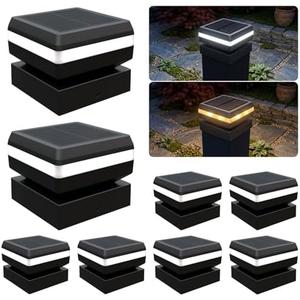 BH Railing Modern Solar Post Cap Lights - 8 Pack, 2 Modes LED(3000K/6000K) Deck Fence Cap Light for 2x2, 2.5x2.5, 3x3 Posts, IP65 Waterproof, Decoration for Patio, Porch
