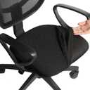 Melaluxe Stretch Jacquard Office Chair Cover, Removable Washable Desk Chair Cover Rotating Chair Seat Slipcover, Black
