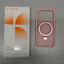 CHAOFEnG Magnetic Compatible with iPhone 17 Pro Max Case with Stand Military Grade Drop Tested Compatible with Magnet Ring Translucent Slim Hard Back Soft Edge, Pink Amazon's Choice