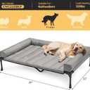 Veehoo Cooling Elevated Dog Bed Add Removable Waterproof Bolster Cushion Mat, Raised Pet Cot with Breathable Teslin Mesh, No-Slip Feet, Dog Couch Bed for Indoor Outdoor, 49x33inches, Grey, CWC2331B