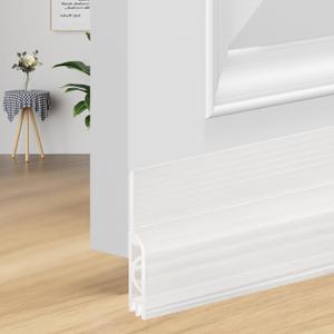 Under Door Draft Stopper,Door Sweep for Bottom of Doors,Adjustable Weather Stripping Door Seal,Soundproofing Gap Filler Bottom Exterior Interior Insulation Block Energy Saving (78",Transparent)