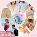 Handheld Stitch Tag Gun for Clothes, Quick Clothing Fixer, Tagging, Sewing Kit Includes 6 Needle, 1000 Black Fasteners & 1000 White Fasteners, Pink Blue