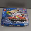 LEGO City Fire Rescue Boat - Toy Floats on Water, with Jetpack, Dinghy and 3 Minifigures - Everyday Hero Toys for Kids - Boys and Girls Ages 5+ - 60373