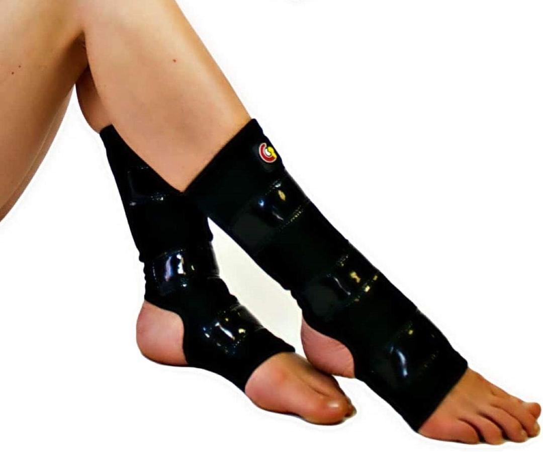 Mighty Grip Black Pole Dancing Ankle Protectors with Tack Strips for Gripping The Pole (1 Pair) (X-Large)