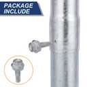 Fence Post Extension for 2-3/8" OD 24" Metal Posts, Heavy Duty Seamless Steel Fence Height Extender, Hot-Dip Galvanized Post Sleeve Riser Kit with Screws, Brackets and Caps, Pack of 2