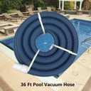 36 Foot Pool Vacuum Hose With Swivel Cuff 1-1/2" for Above Ground and Inground Pools Heavy Duty Manual Swimming Pool Cleaner Hose