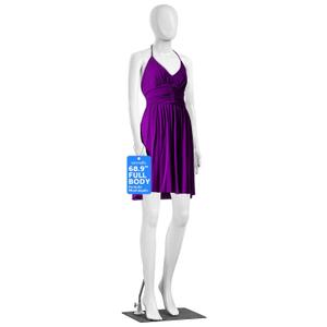 SereneLife Female Full Body Mannequin 68.9" Adjustable Dress Form with 360 Rotating Head, Realistic Face, Detachable Limbs, No-Tool Assembly, Durable PP Build with Metal Base for Clothing Display