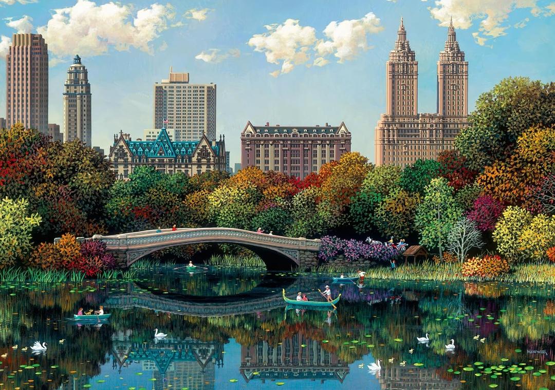 Ravensburger NY Central Park, Bow Bridge 1000 Piece Jigsaw Puzzle | Relaxing Activity | Unique and Perfectly Fitting Pieces, Durable Puzzle for Adults