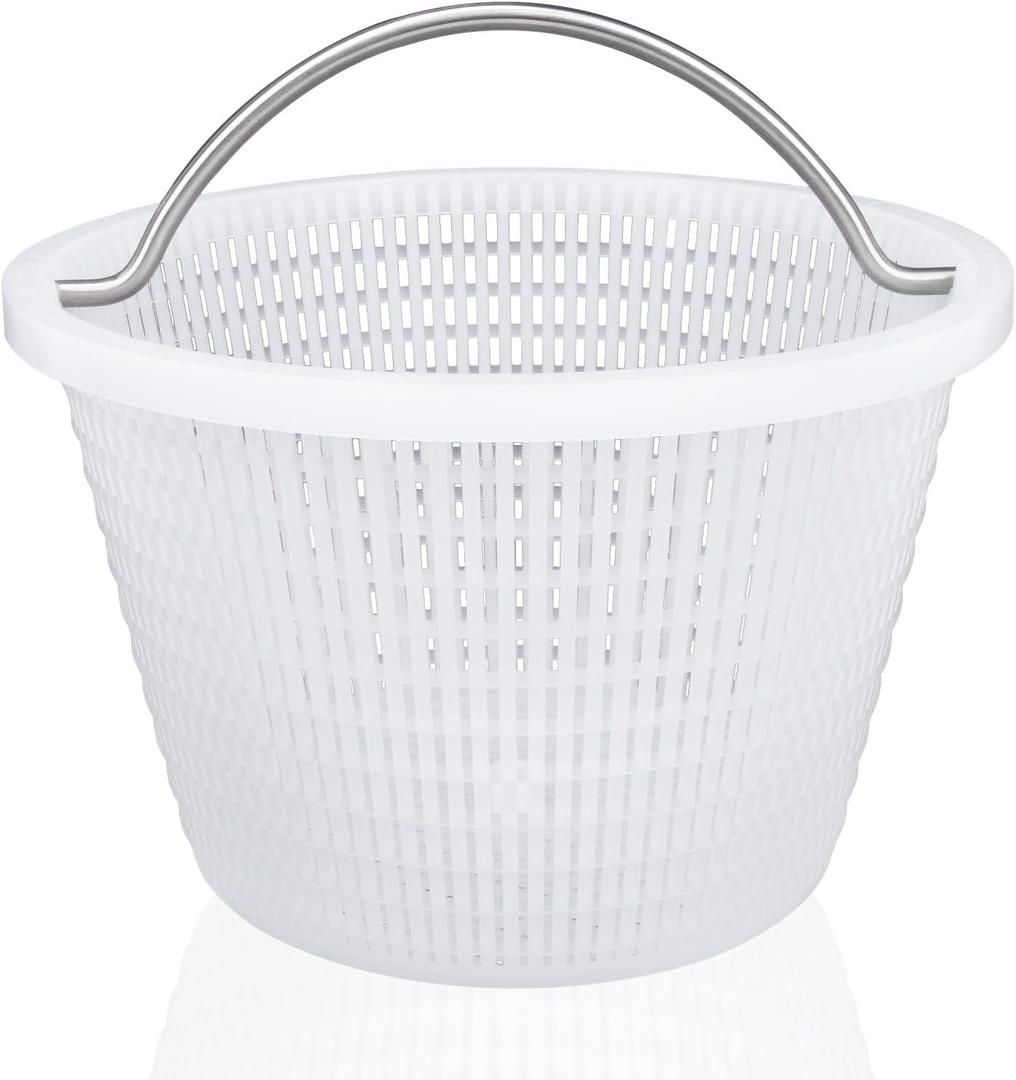 Pool Skimmer Basket with Steel Handle, Universal Replacement for Pentair Bermuda 516112 56112Z and Waterway Skimmer Basket 542-3240/542-3240B
