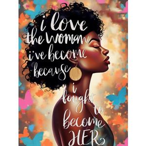 Diamond Art Painting Kit for Adults African American Inspirational Abstract Modern Black Girl Black Women by Number Kits Gem Art Wall Home Decor(Canvas 11.8 x15.8inch)