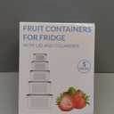 5 PCS Large Fruit Storage Containers for Fridge with Removable Colanders, Airtight Food Storage Containers with 5 Lids, 4 in 1 Produce Containers Keep Berry Fruits Vegetable Food Meat Fresh Longer