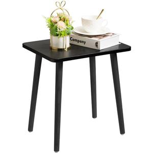 FORAOFUR Side Table, Modern Accent End Table with Wooden Legs, Easy to Assemble Mini Living Room Table for Sofa Bedroom, Minimalist Black Furniture for Small Apartments and Limited Spaces