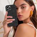 2 x Toycamp for iPhone 16 Pro Case 6.3 Inch - Women Girls Flower Floral Cute Black Frosted Slim Fit Design Soft TPU Shockproof Protective Girly Pretty Fashion Phone Cover for Apple for iPhone 16 Pro Case