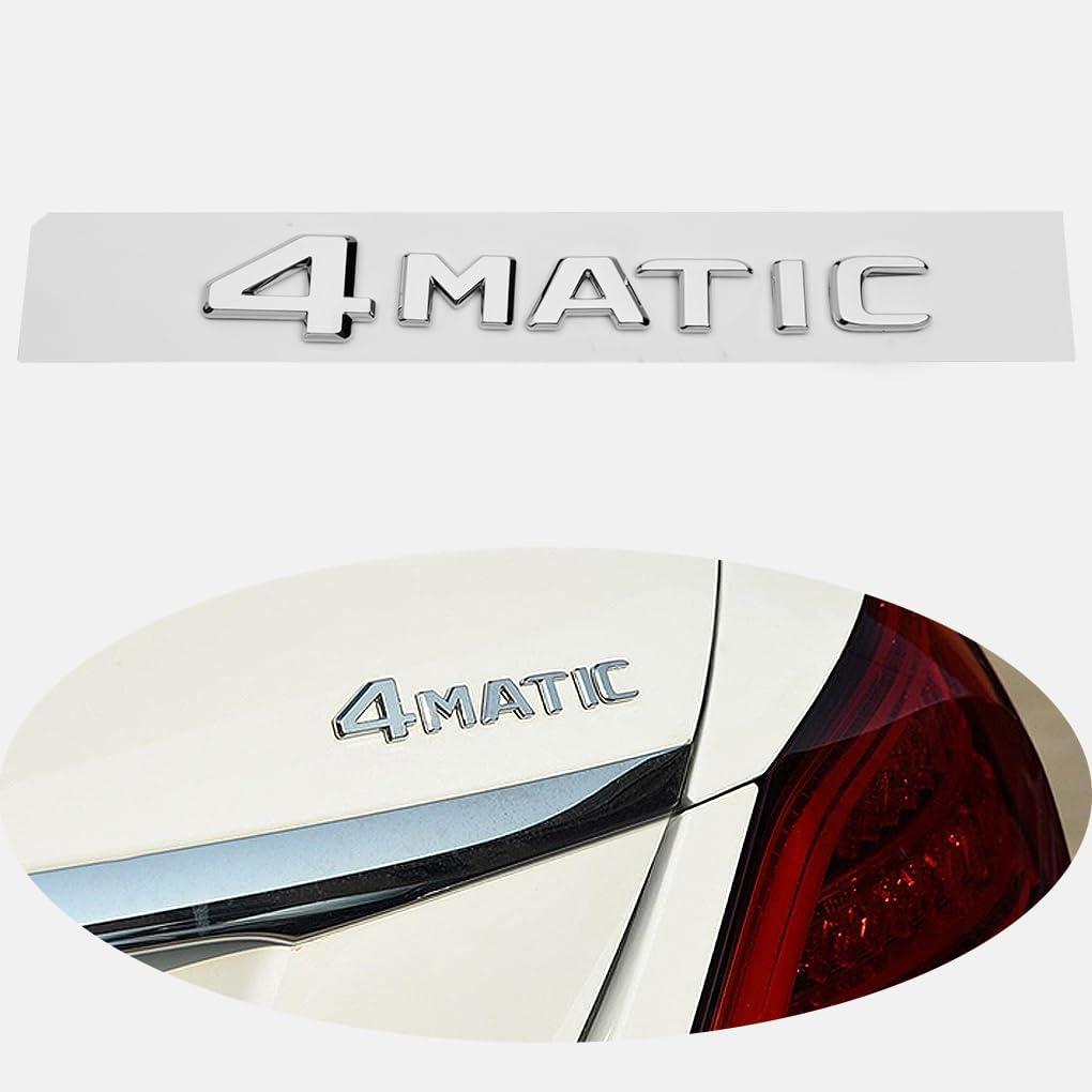 4-Matic Emblem 3D ABS Trunk Logo Badge Decoration Gift (Chrome Silver) Compatible for Mercedes-Benz Accessories (A1)