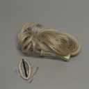 CJL HAIR Claw Clip Short Ponytail Hair Extensions DIY Bendable Metals Messy Bun Hair Piece for Wonen Wavy Curly Synthetic Fake Hairpieces Cold Blonde