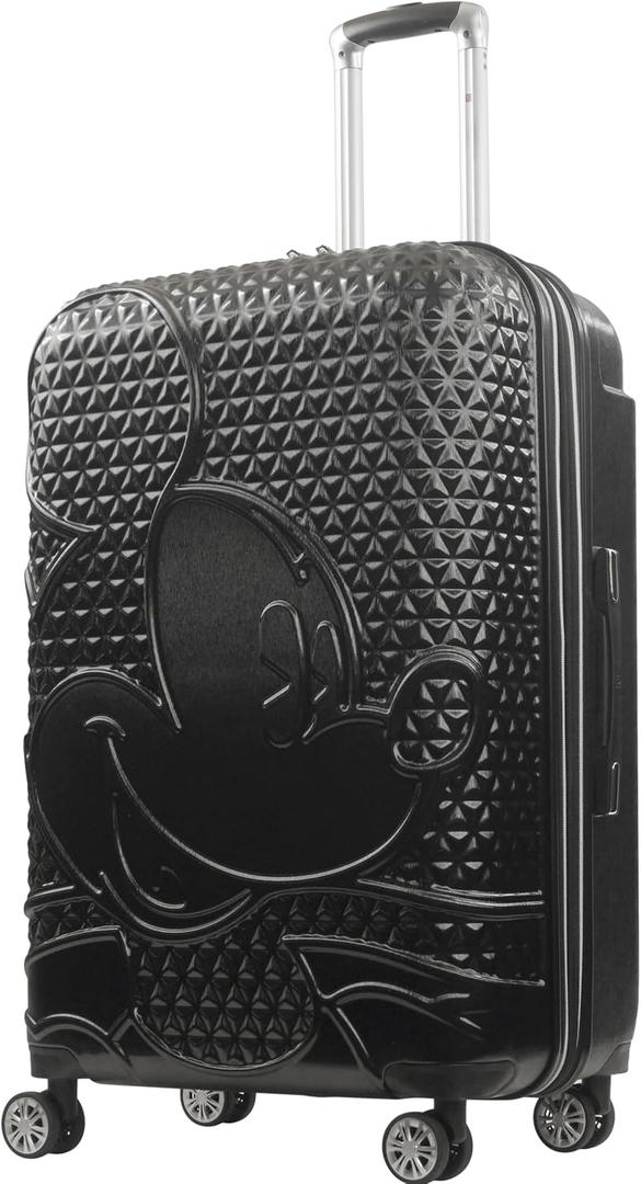 FUL Disney Mickey Mouse 30 Inch Rolling Luggage, Hardshell Suitcase with Spinner Wheels, Black