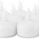 Novelty Place 12Pcs Waterproof Flameless Floating Tealights, LED Floating Candles Cool White Flickering Tea Lights - Battery Operated Candles Decoration for Wedding, Christmas, Party, Pool, Pond (White (12 Pcs))