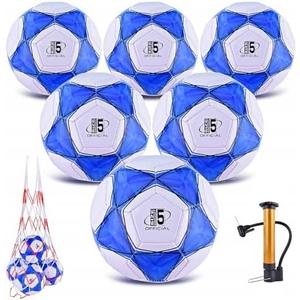 ELKCIP 6 Pack Classic deflated Soccer Balls Size 3/4/5 with Pump and Mesh Bag for Indoor Outdoor Lawn Game Training Practice Bulk Sport Gift for Teens Adults