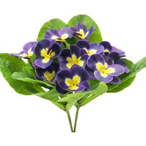 FERIAL 2PCS Artificial Pansy Flowers Spring Floral Arrangement Home Silk Flowers UV Resistant Plants Faux Flowers Purple for Window Box Wedding Party Outside Garden Porch Decor